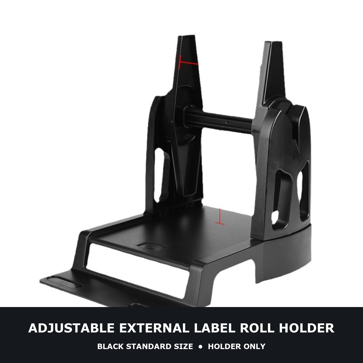 Adjustable External Label Roll Holder, Black - image 1
