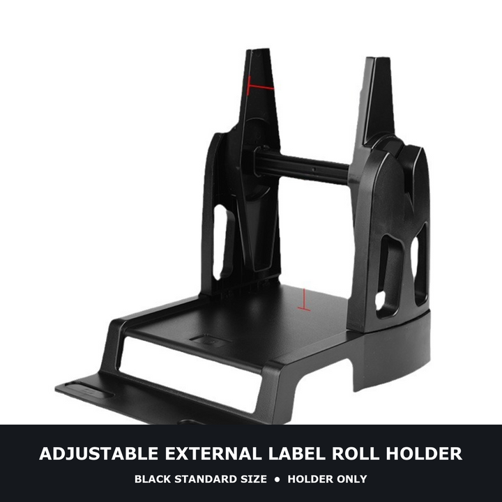 Adjustable External Label Roll Holder, Black - image 1