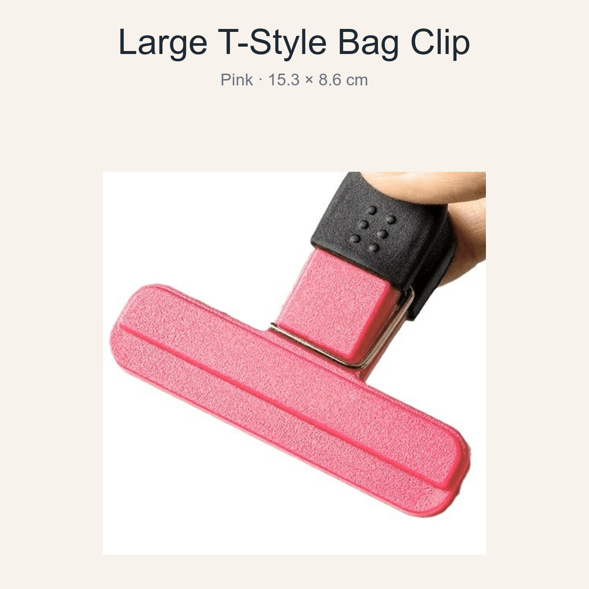 Large T-Style Food Bag Sealing Clip, Pink - image 1