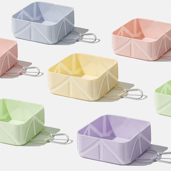 Six available collapsible silicone pet bowl colors