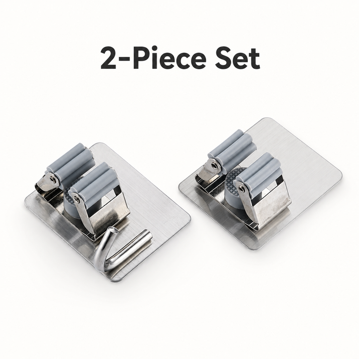 304 Stainless Steel Wall-Mount Mop Holders, 2-Piece Set - image 1