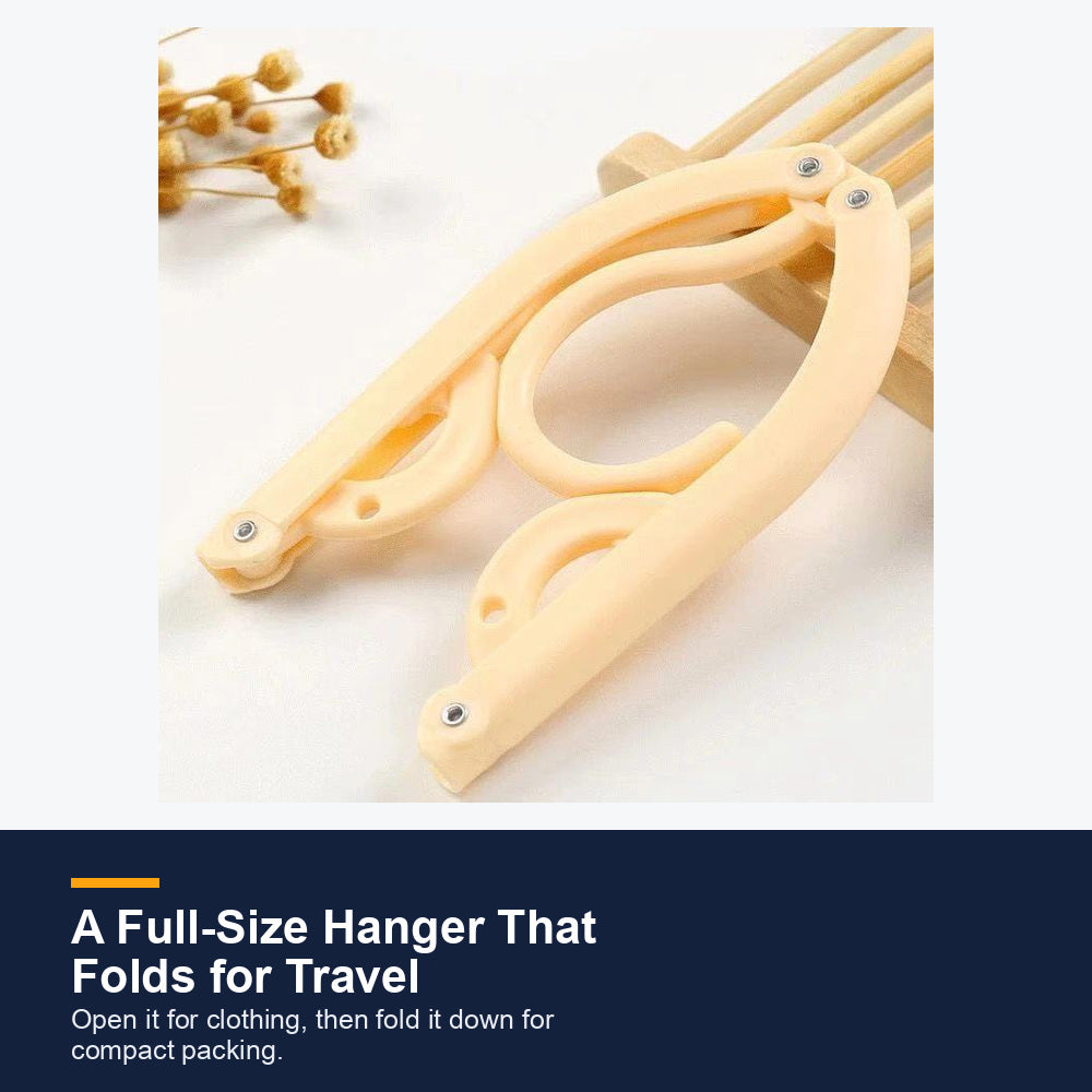 Beige compact folding travel hanger