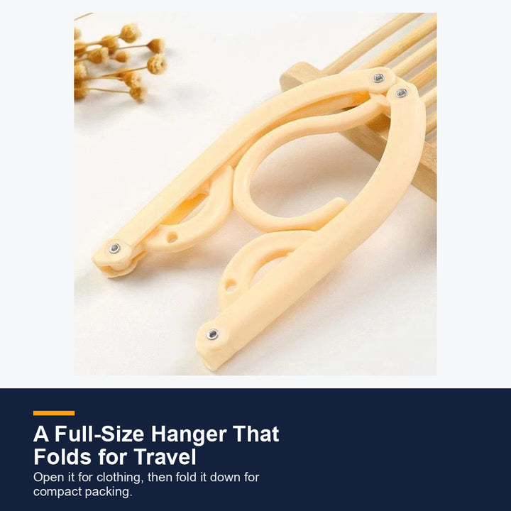 Beige compact folding travel hanger