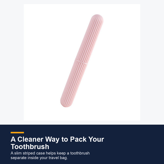 Striped Portable Travel Toothbrush Case