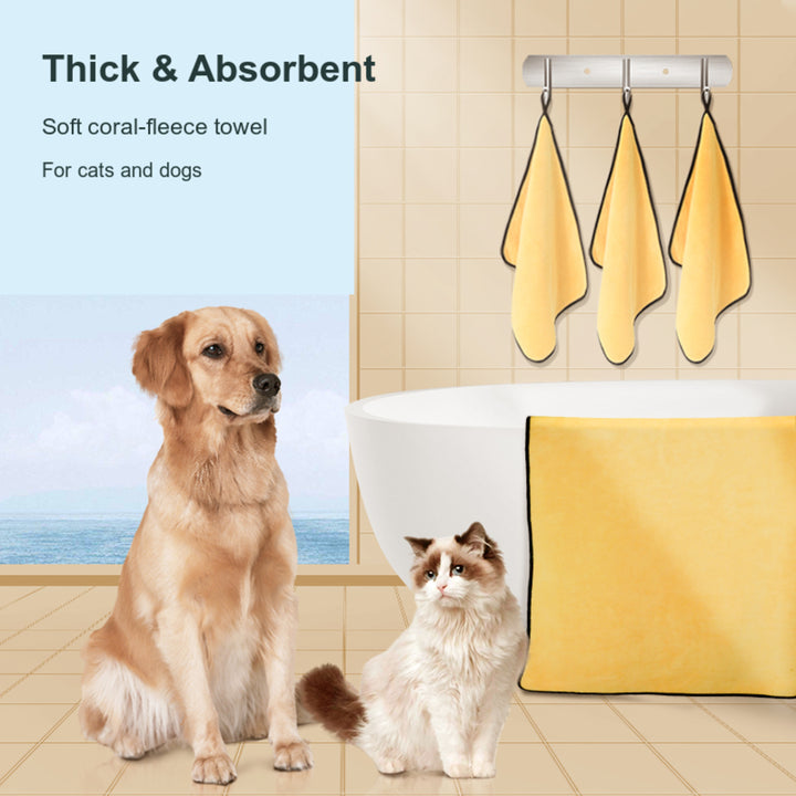 Thick Coral-Fleece Pet Drying Towel, 50 × 100 cm - image 1