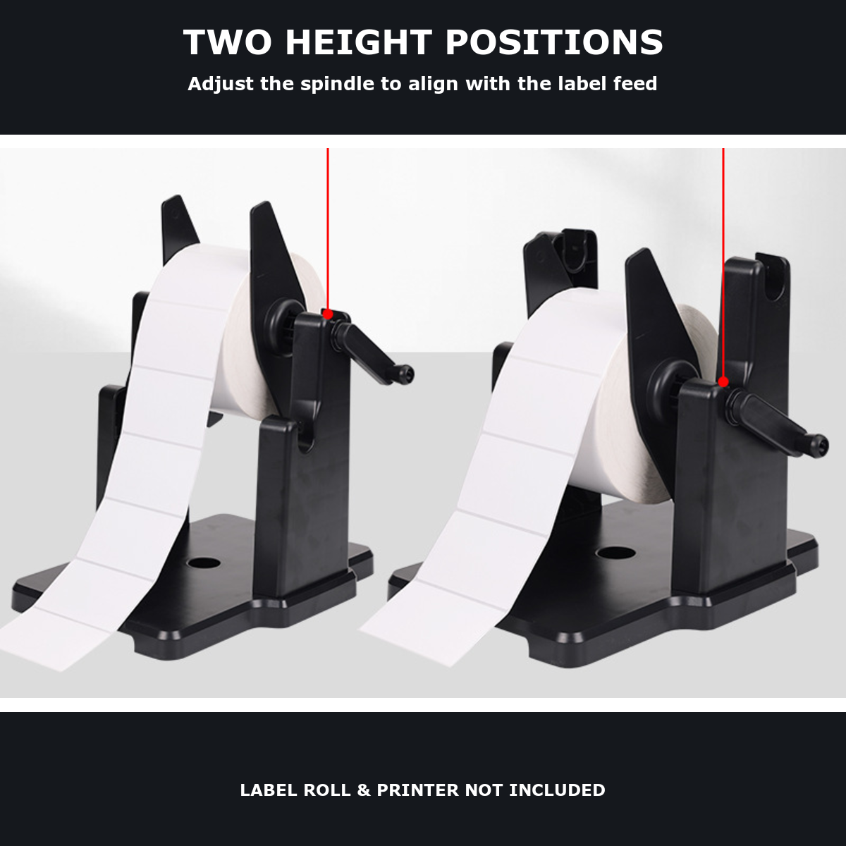Adjustable External Label Roll Holder, Black - image 2
