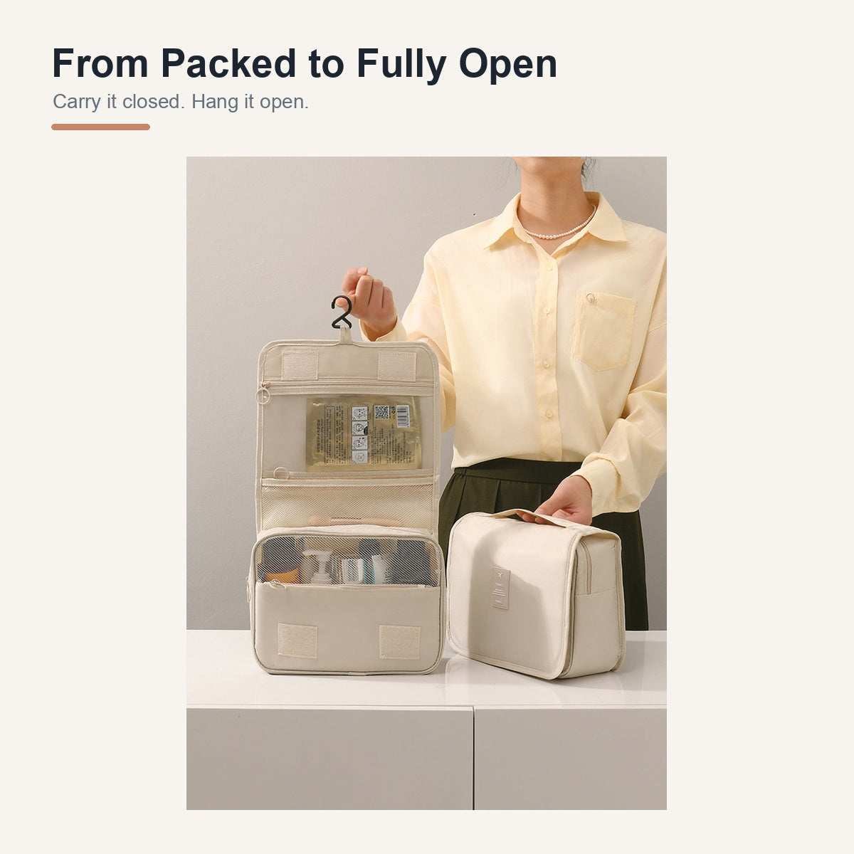 Fold-Out Hanging Toiletry Organizer Bag - image 2
