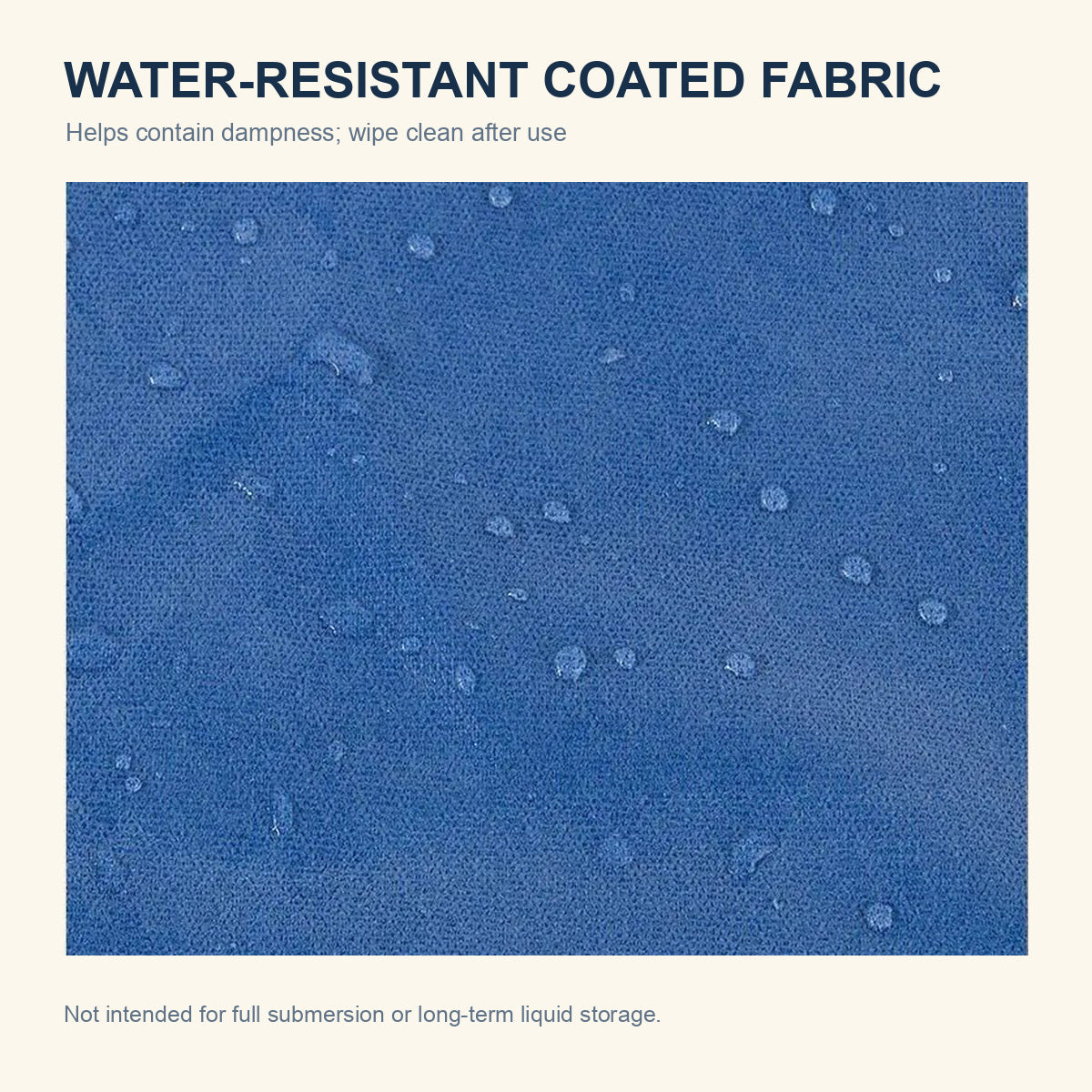 Water beading on the coated polyester bag fabric