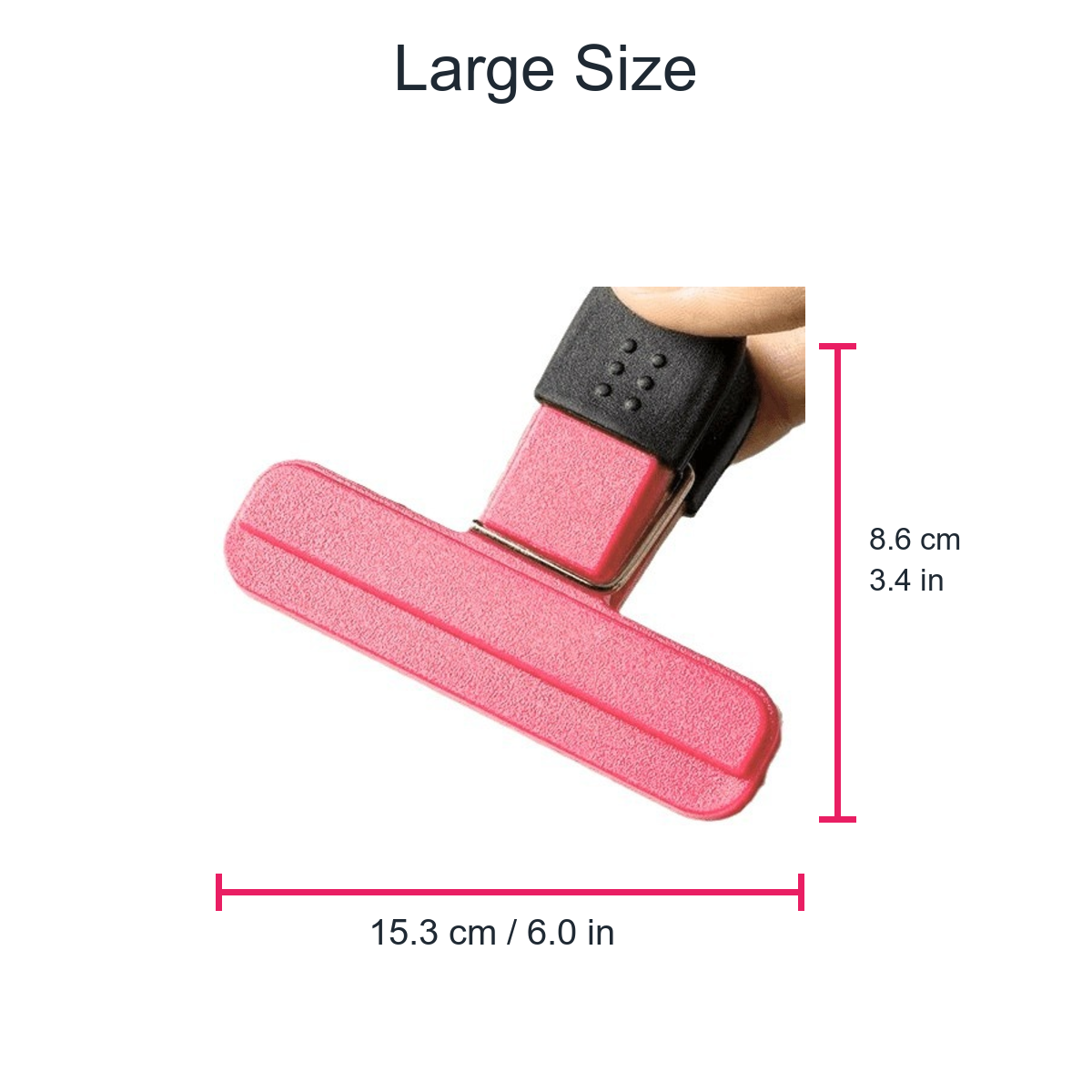 Large T-Style Food Bag Sealing Clip, Pink - image 4