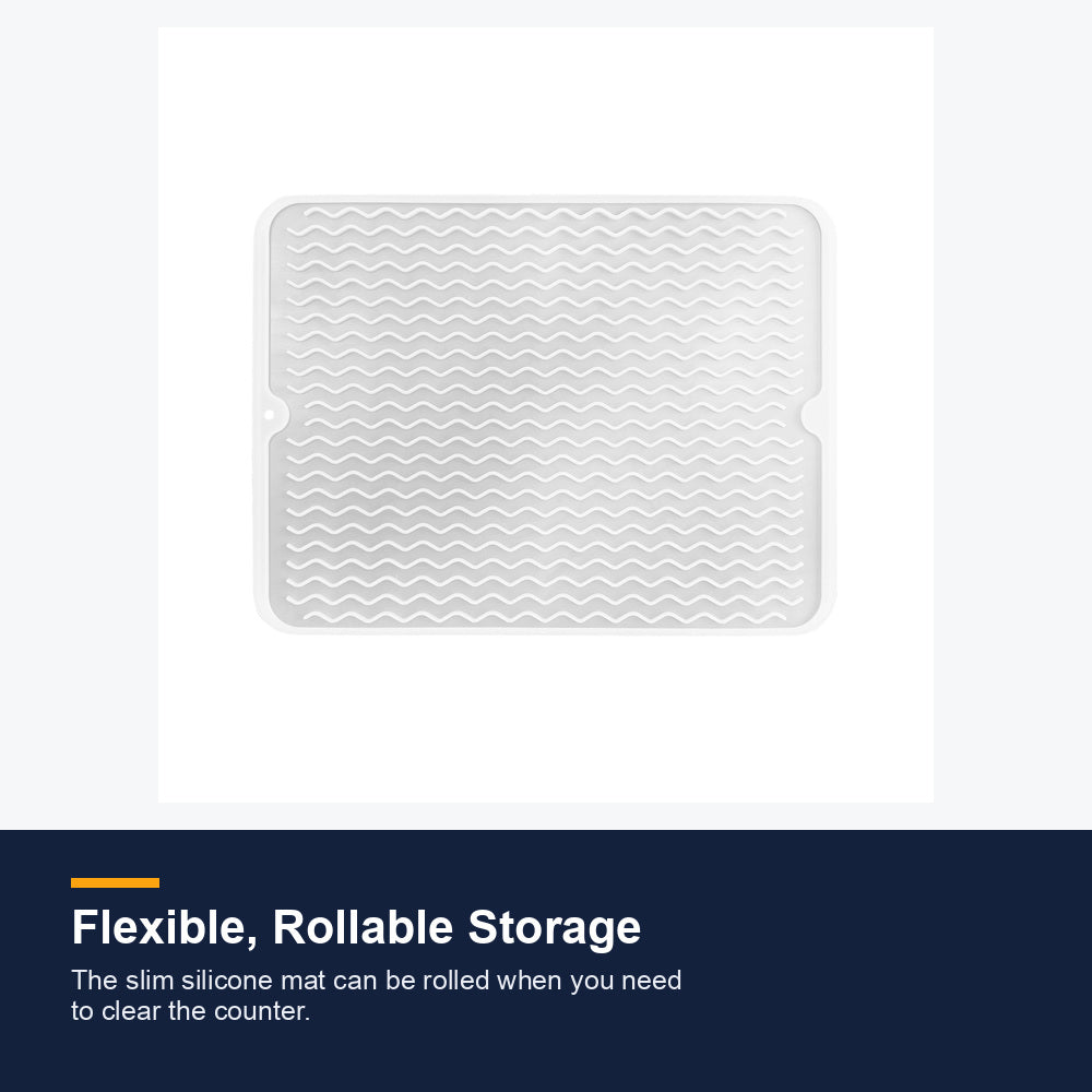 Medium ribbed silicone drying mat - Translucent
