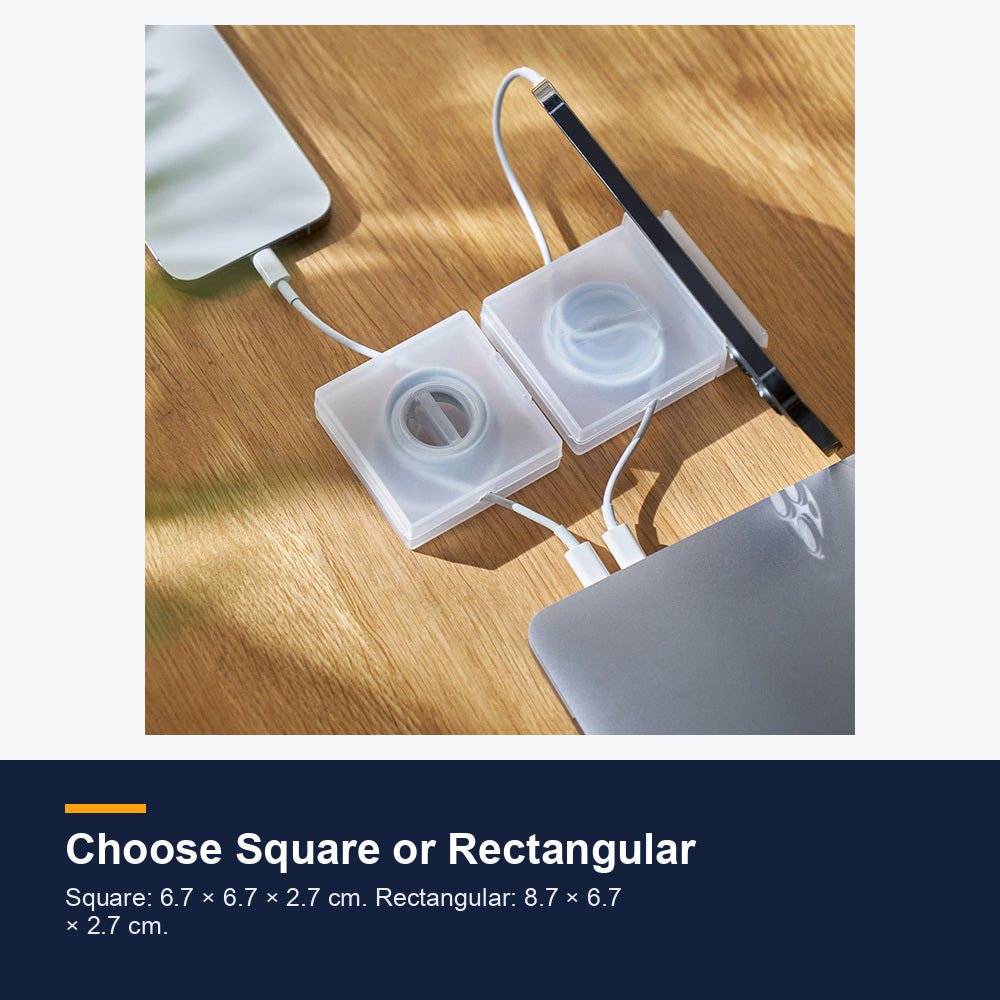Square and rectangular cable winder cases in use