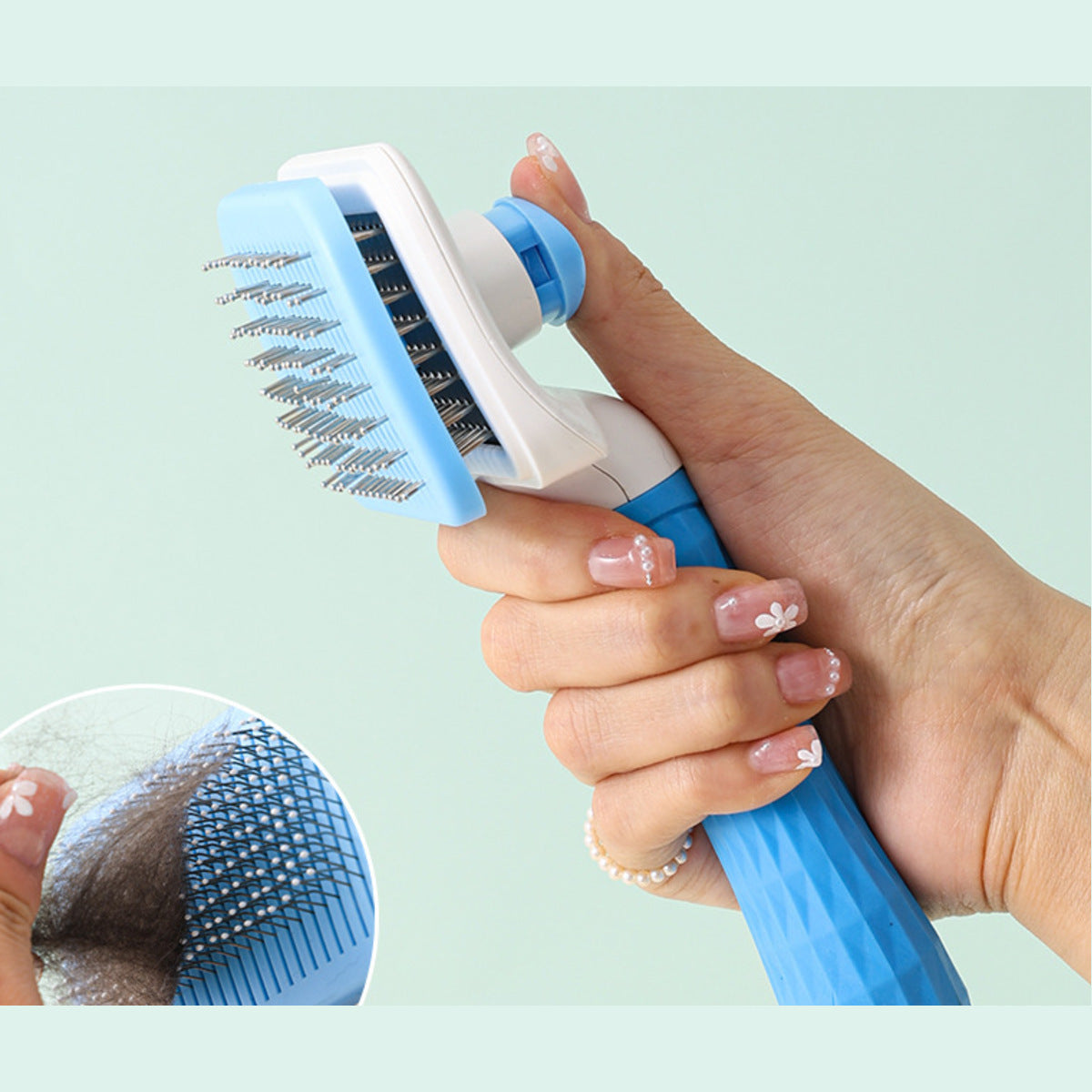 One-Click Self-Cleaning Pet Brush, 19 cm - image 5