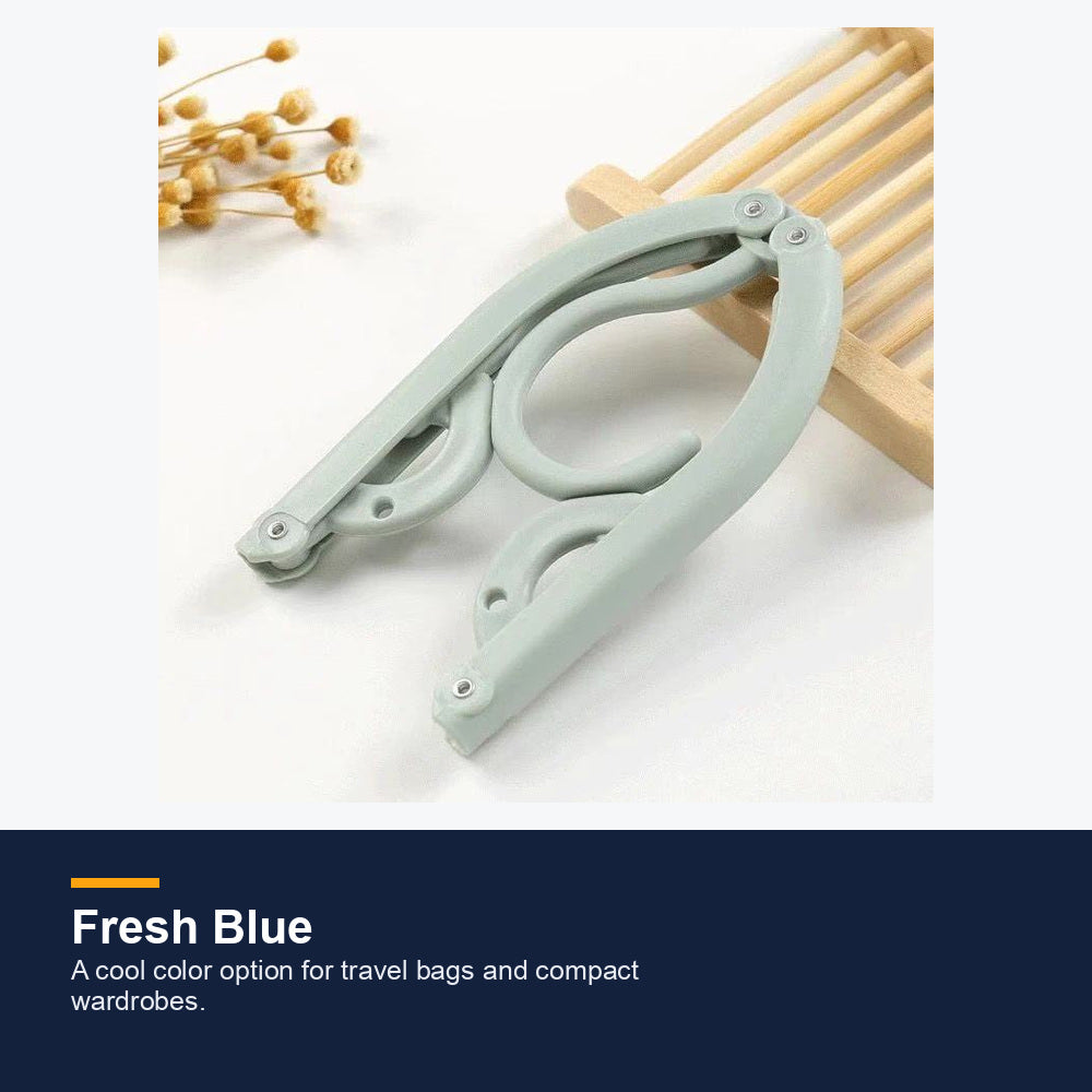 Blue compact folding travel hanger