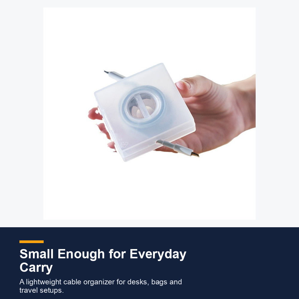 Compact square cable winder held in one hand