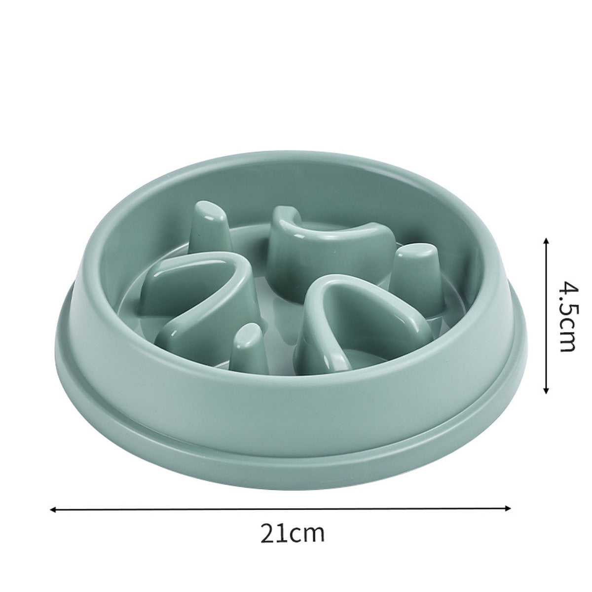 Green slow feeder bowl dimensions: 21 cm by 4.5 cm