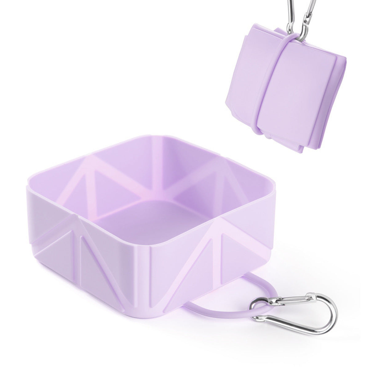 Violet collapsible silicone pet travel bowl