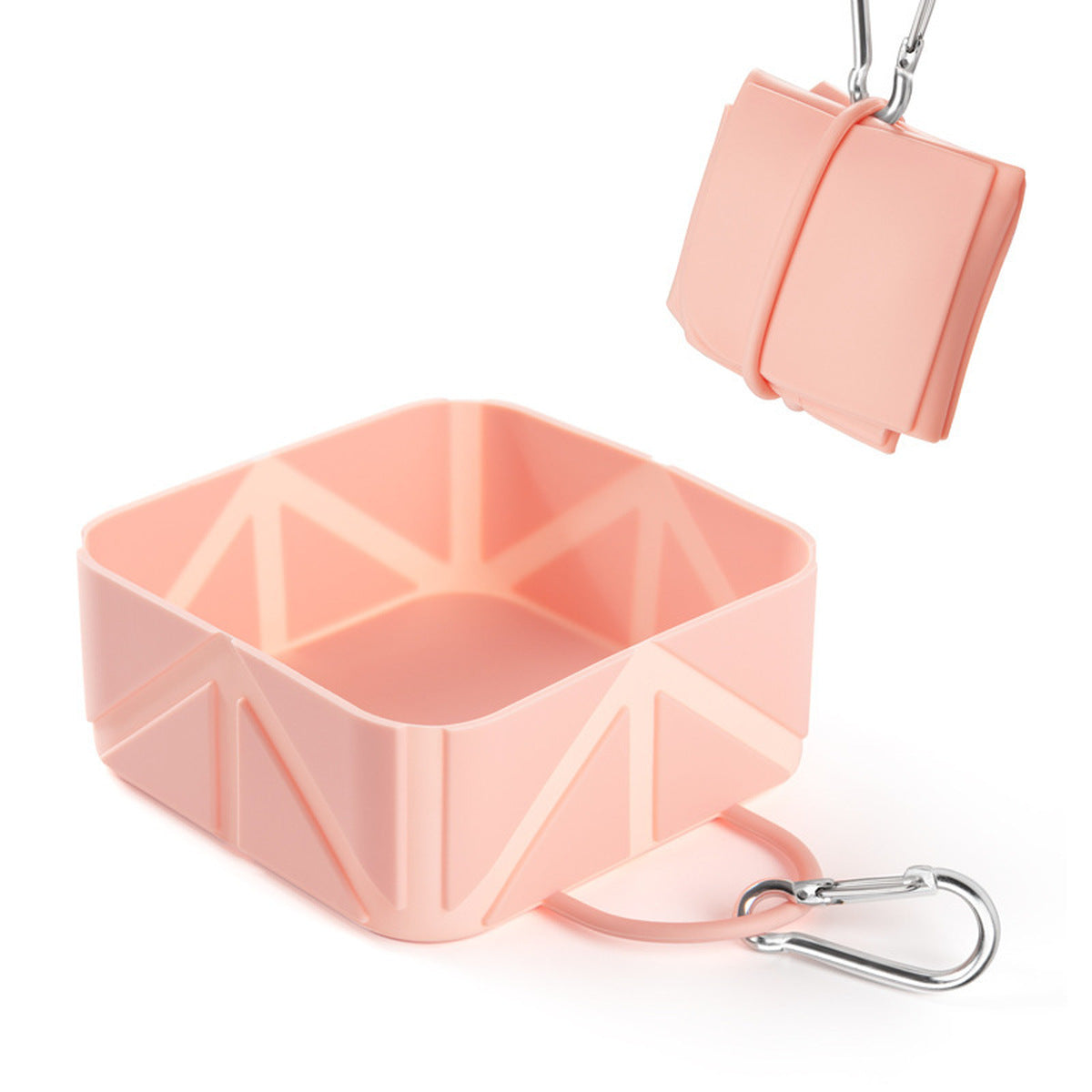 Sakura pink collapsible silicone pet travel bowl