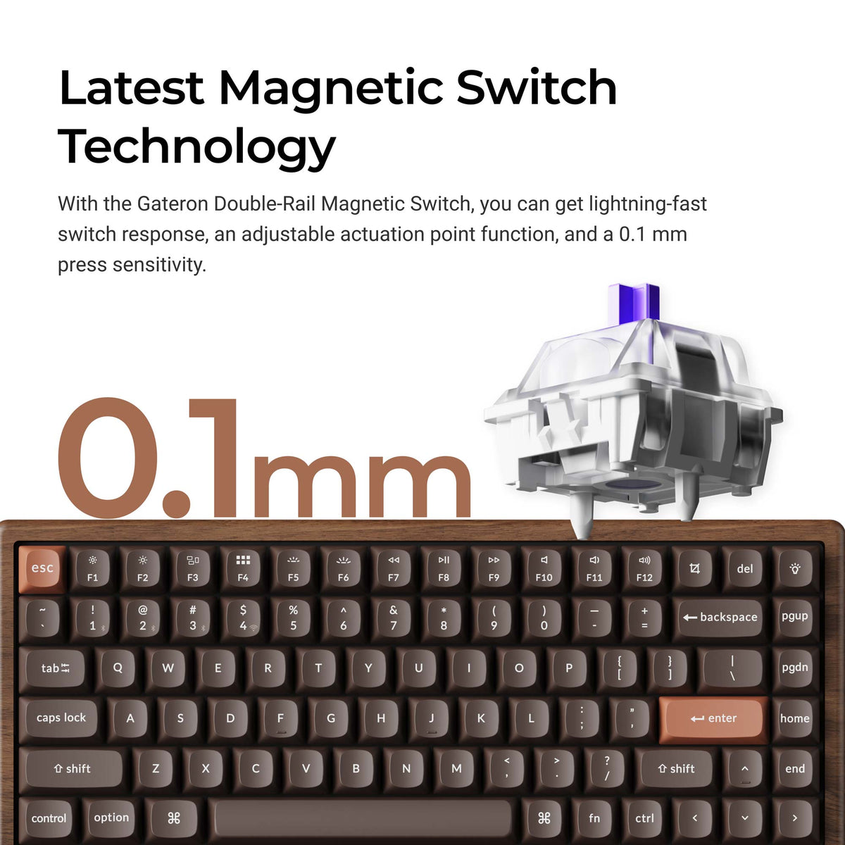 Keychron K2 HE Wireless Magnetic Switch Custom Keyboard - All-Wood Special Edition - image 3