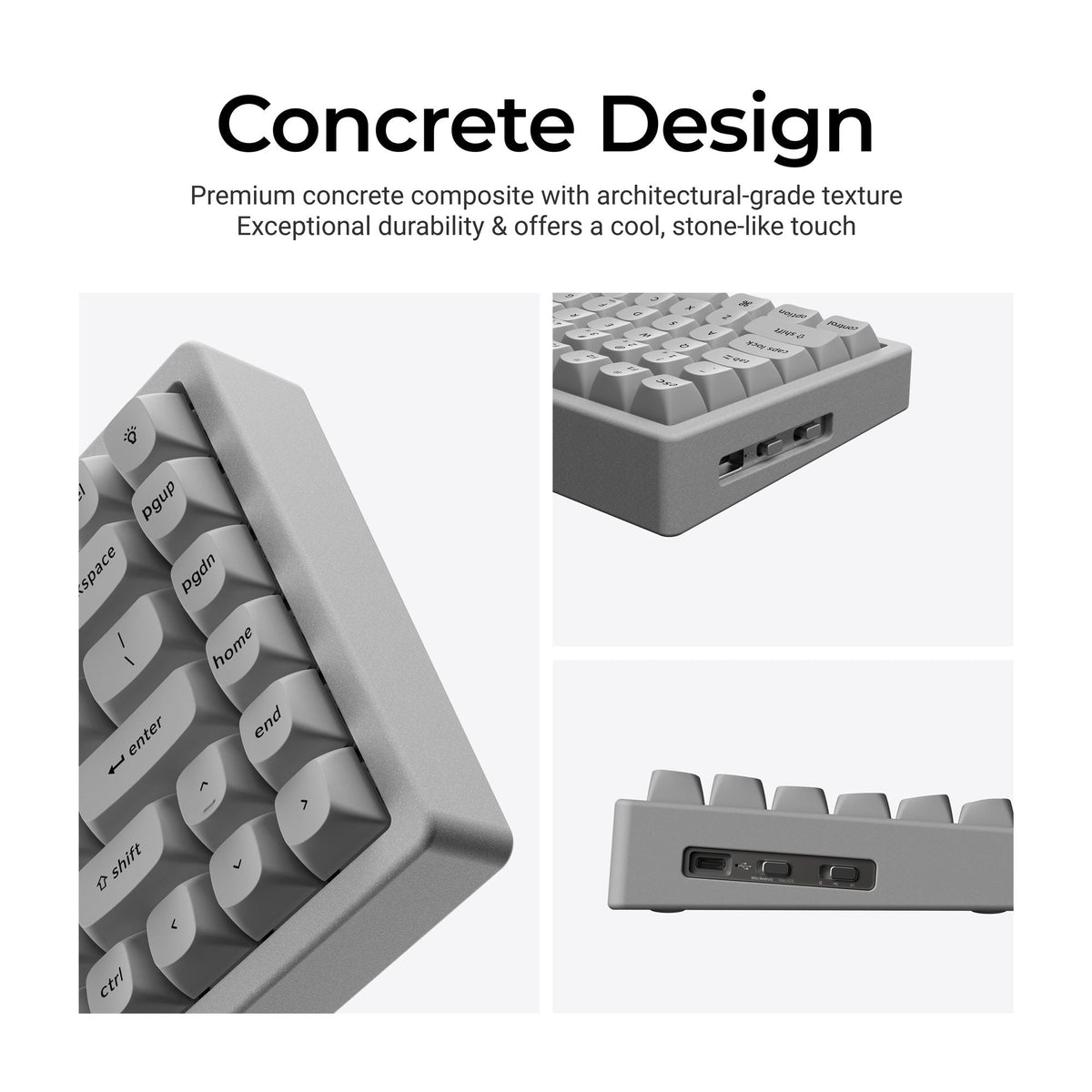 Keychron K2 HE Wireless Magnetic Switch Custom Keyboard - Concrete Edition - image 6