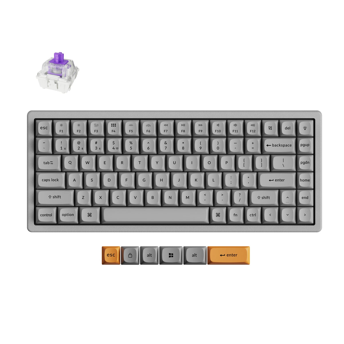 Keychron K2 HE Wireless Magnetic Switch Custom Keyboard - Concrete Edition - image 1