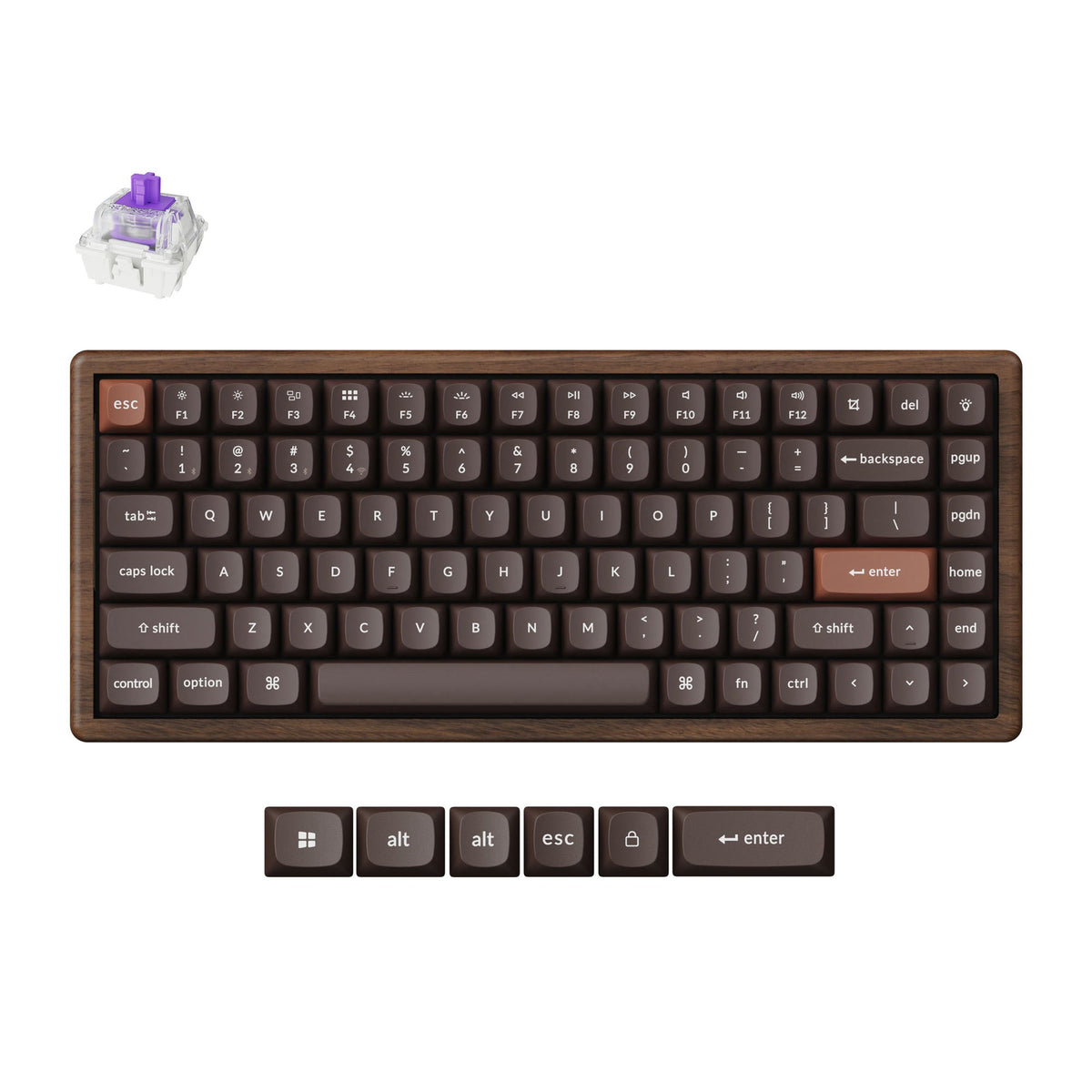 Keychron K2 HE Wireless Magnetic Switch Custom Keyboard - All-Wood Special Edition - image 1