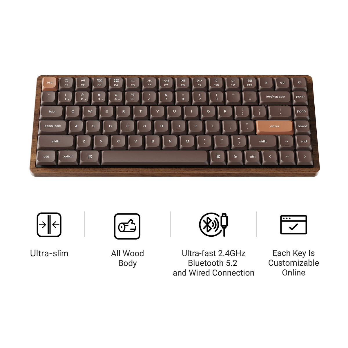 Keychron K3 Max QMK Wireless Custom Mechanical Keyboard - All-Wood Special Edition - image 2
