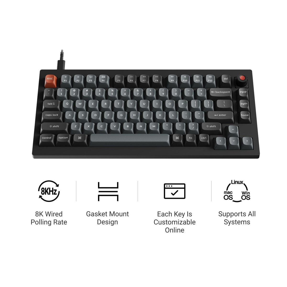 Keychron V1 8K QMK Wired Custom Mechanical Keyboard - image 3