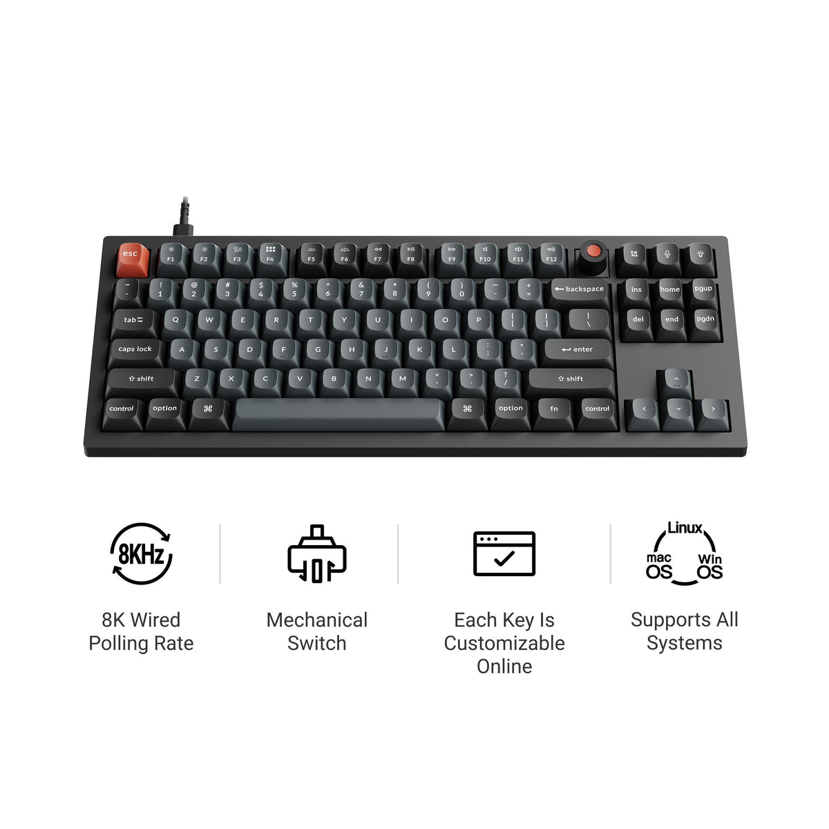 Keychron V3 8K QMK Wired Custom Mechanical Keyboard - image 1
