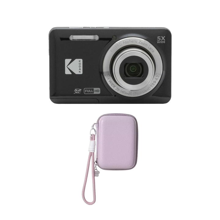 KODAK PIXPRO FZ55 Digital Camera, Black, Lilac Strap Carry Case Bundle - image 1