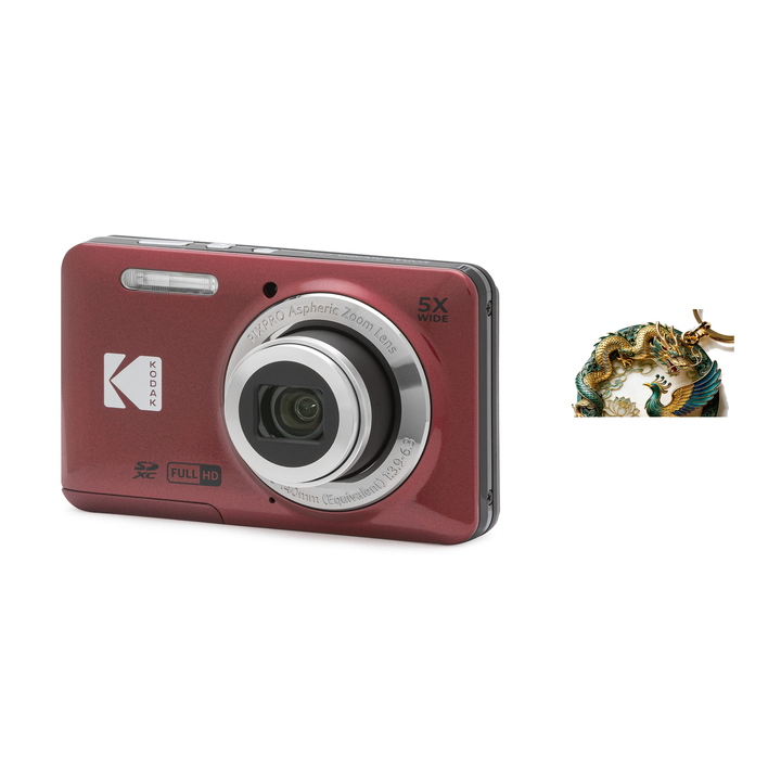 KODAK PIXPRO FZ55 Digital Camera, Red, Camera Charm 319 Bundle - image 1