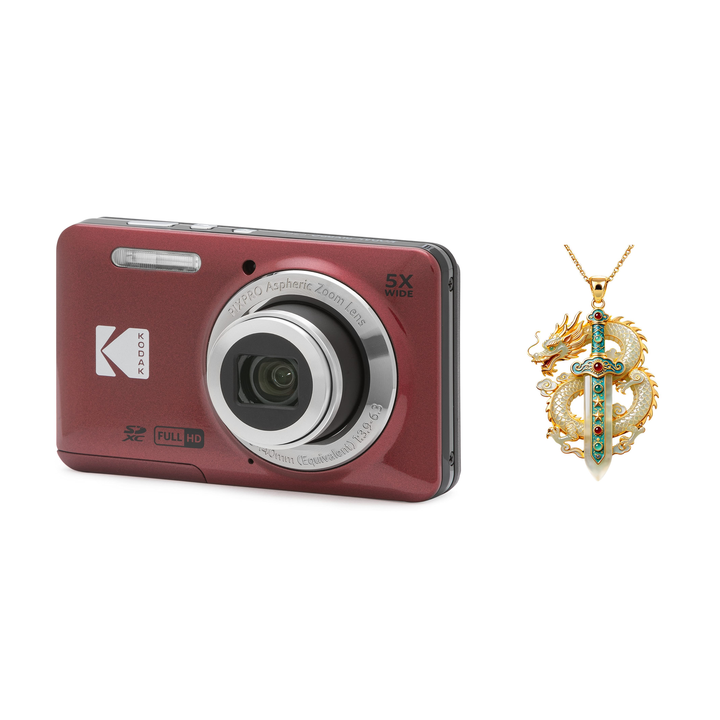 KODAK PIXPRO FZ55 Digital Camera, Red, Camera Charm 320 Bundle - image 1
