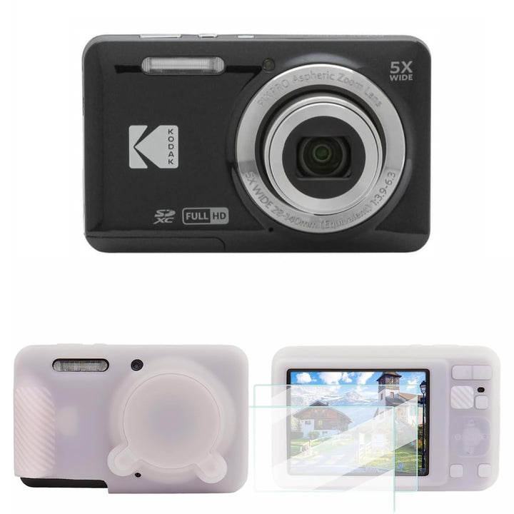 KODAK PIXPRO FZ55 Digital Camera, Black, Meteor Silicone Case Bundle