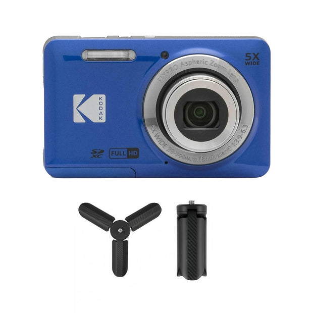 KODAK PIXPRO FZ55 Digital Camera, Blue, Mini Tripod Bundle