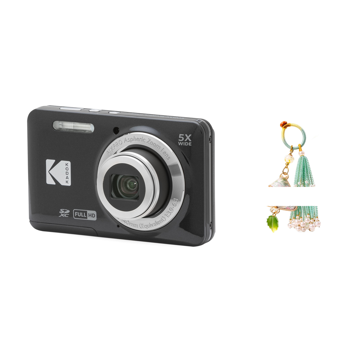 KODAK PIXPRO FZ55 Digital Camera, Black, Camera Charm 335 Bundle - image 1