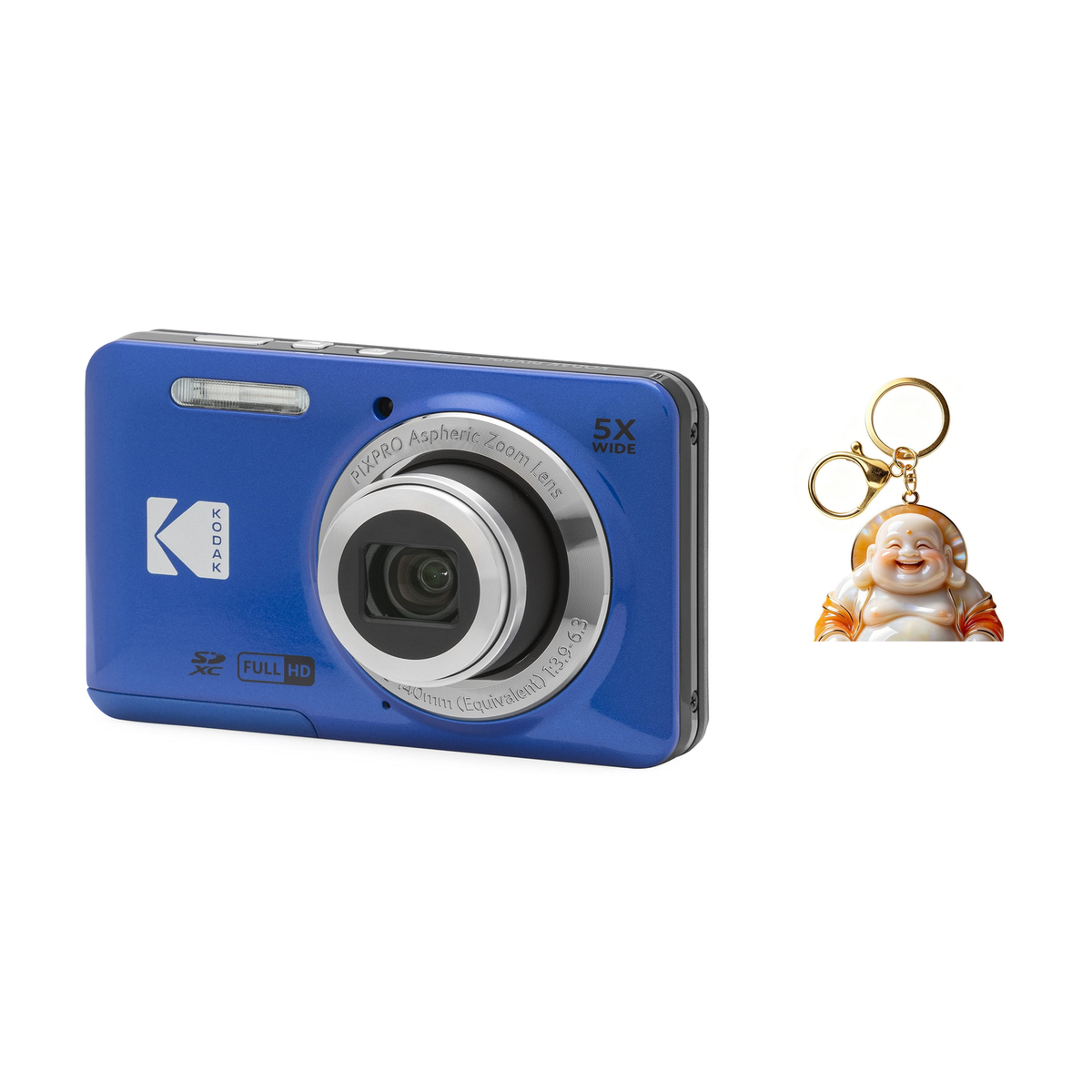 KODAK PIXPRO FZ55 Digital Camera, Blue, Camera Charm 342 Bundle - image 1