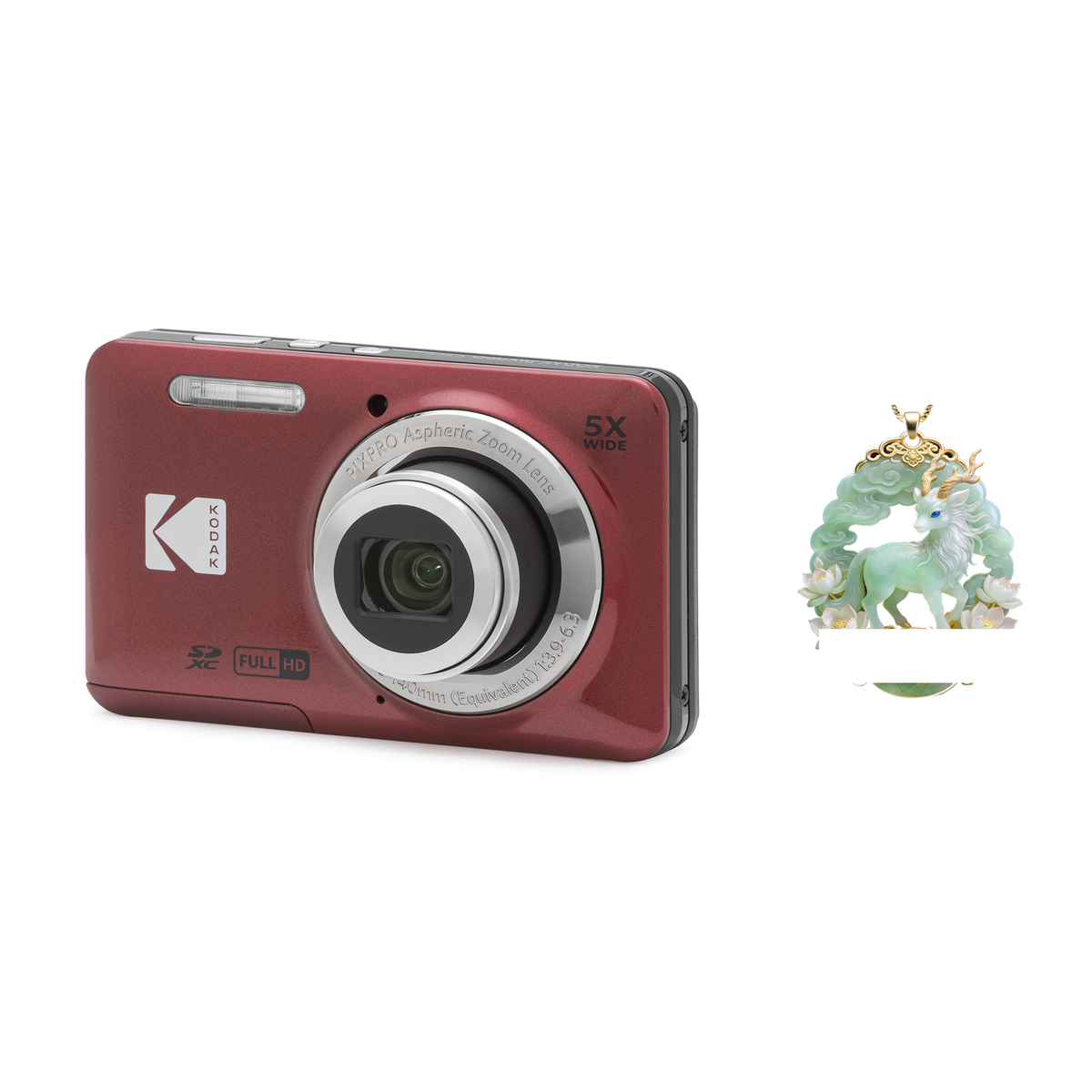 KODAK PIXPRO FZ55 Digital Camera, Red, Camera Charm 341 Bundle - image 1