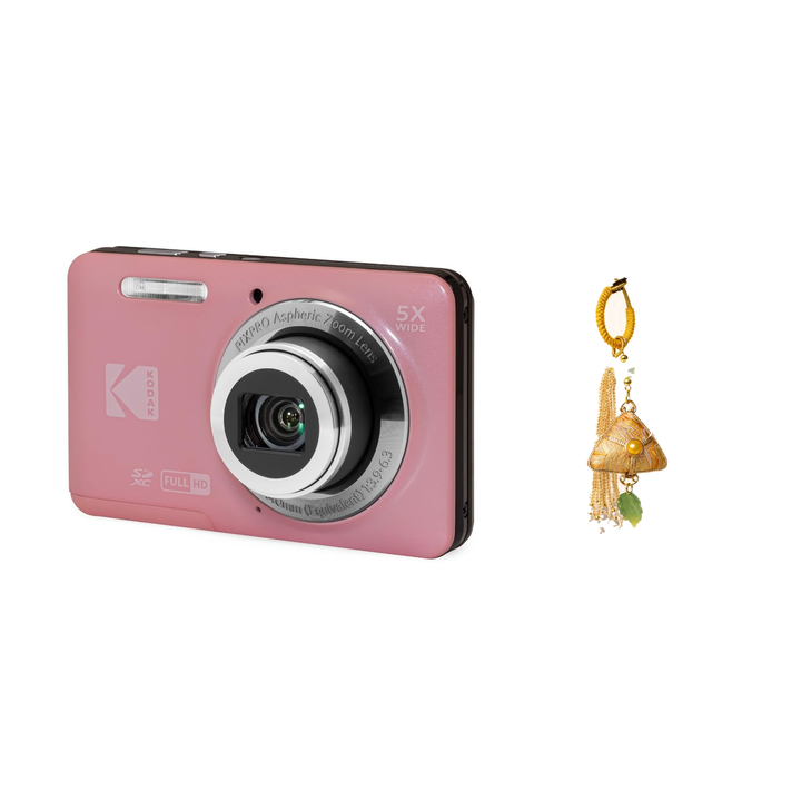 KODAK PIXPRO FZ55 Digital Camera, Pink, Camera Charm 339 Bundle - image 1