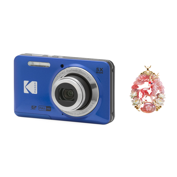KODAK PIXPRO FZ55 Digital Camera, Blue, Camera Charm 340 Bundle - image 1