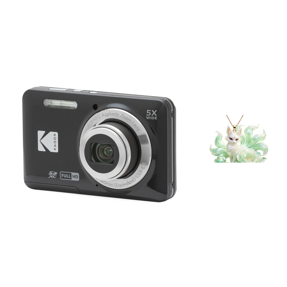KODAK PIXPRO FZ55 Digital Camera, Black, Camera Charm 314 Bundle - image 1