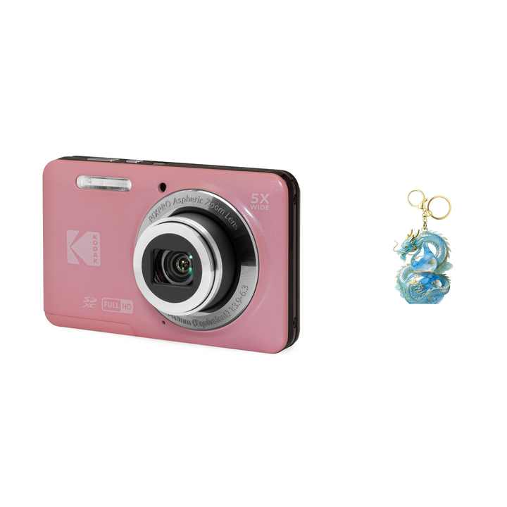 KODAK PIXPRO FZ55 Digital Camera, Pink, Camera Charm 309 Bundle - image 1