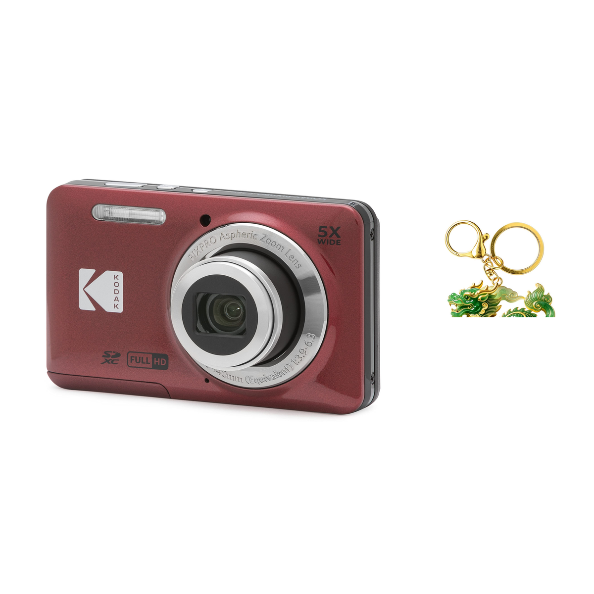 KODAK PIXPRO FZ55 Digital Camera, Red, Camera Charm 325 Bundle - image 1