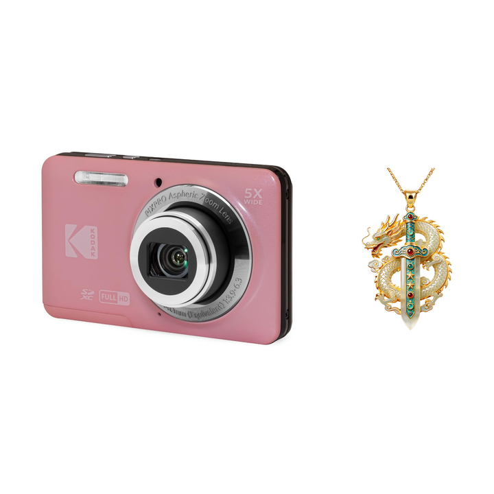 KODAK PIXPRO FZ55 Digital Camera, Pink, Camera Charm 320 Bundle - image 1
