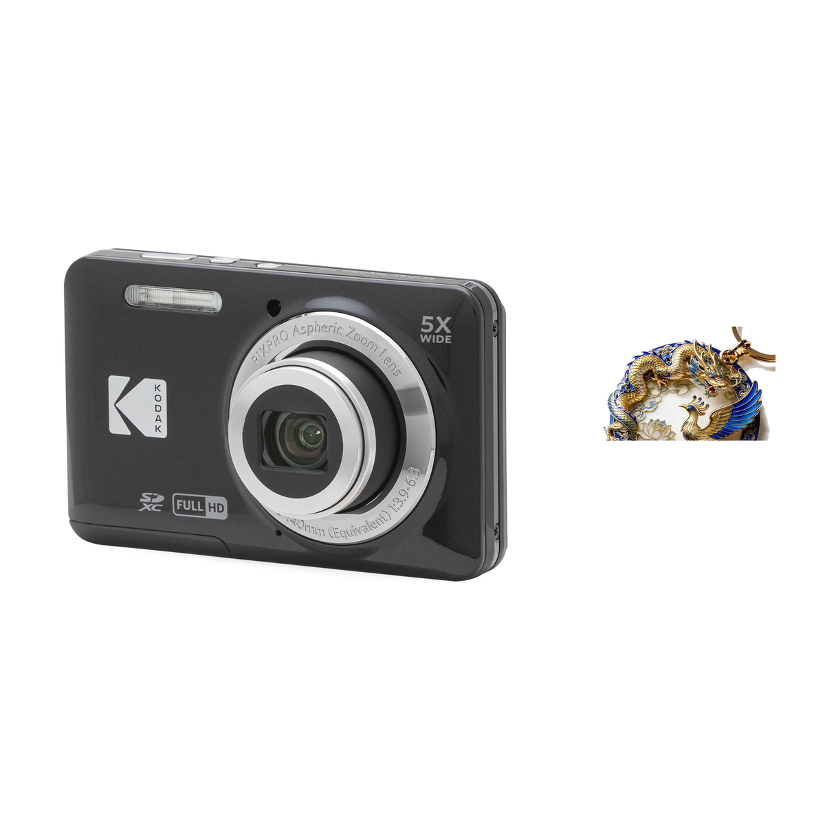 KODAK PIXPRO FZ55 Digital Camera, Black, Camera Charm 332 Bundle - image 1