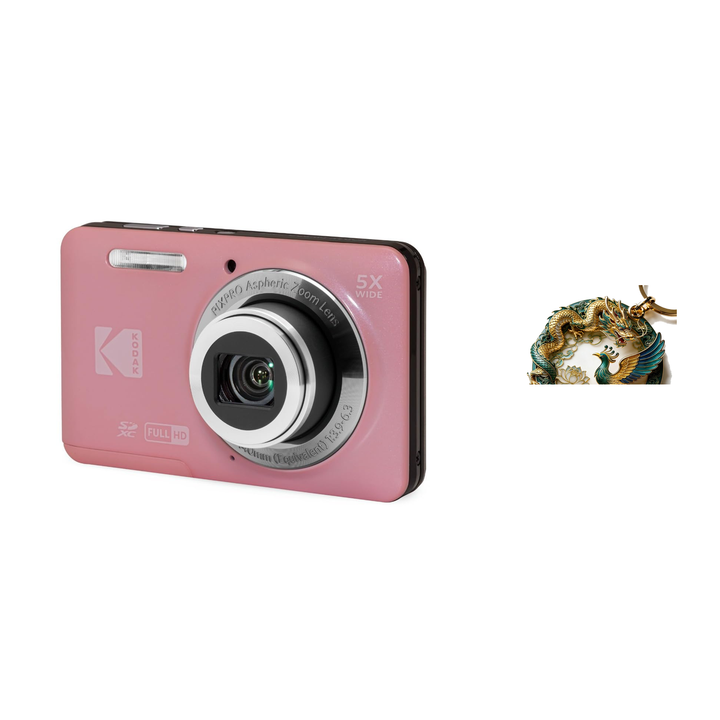 KODAK PIXPRO FZ55 Digital Camera, Pink, Camera Charm 319 Bundle - image 1