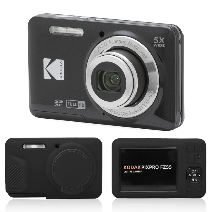 KODAK PIXPRO FZ55 Digital Camera, Black, Black Protective Shell Bundle
