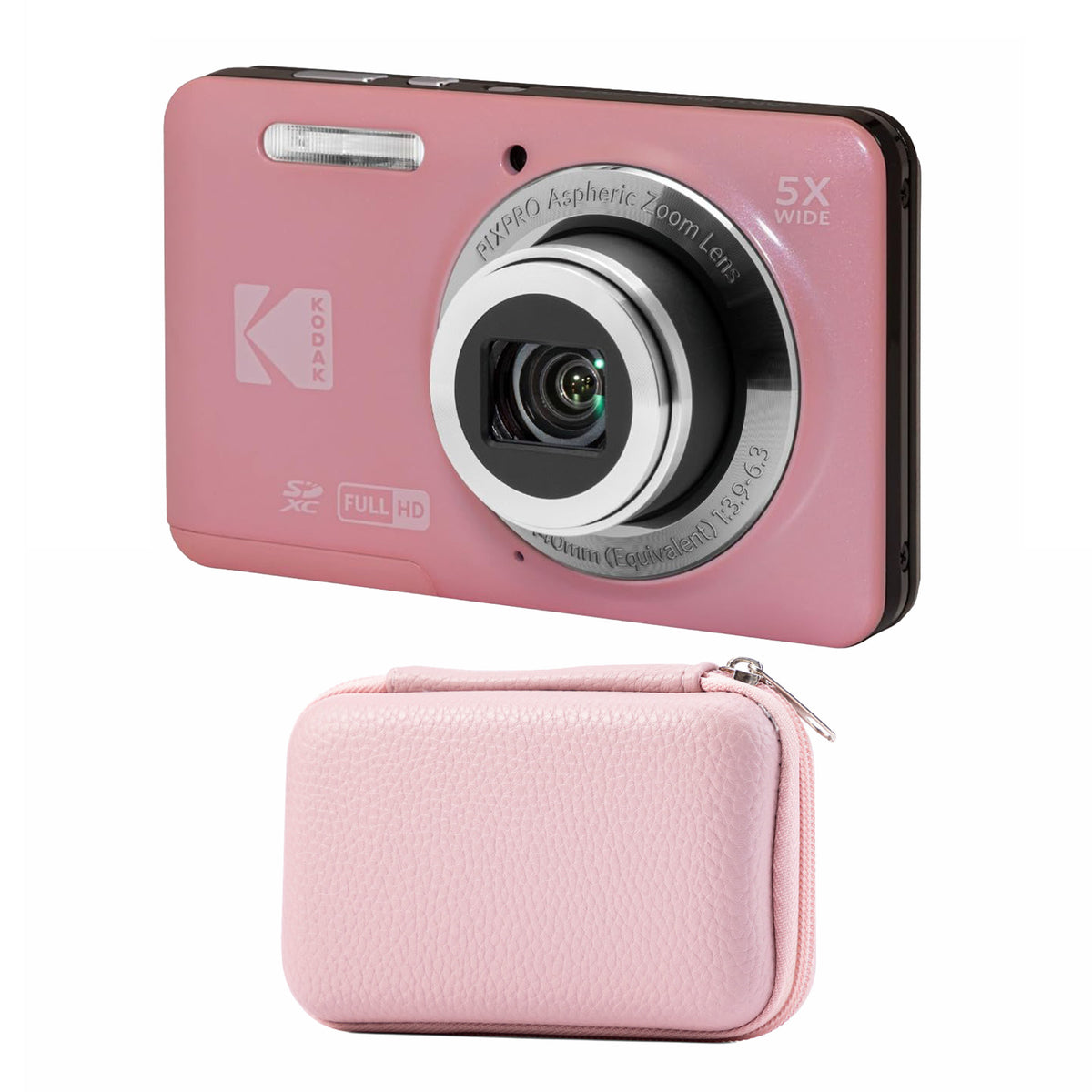 KODAK PIXPRO FZ55 Digital Camera, Pink, Pink Carry Case Bundle — image 1