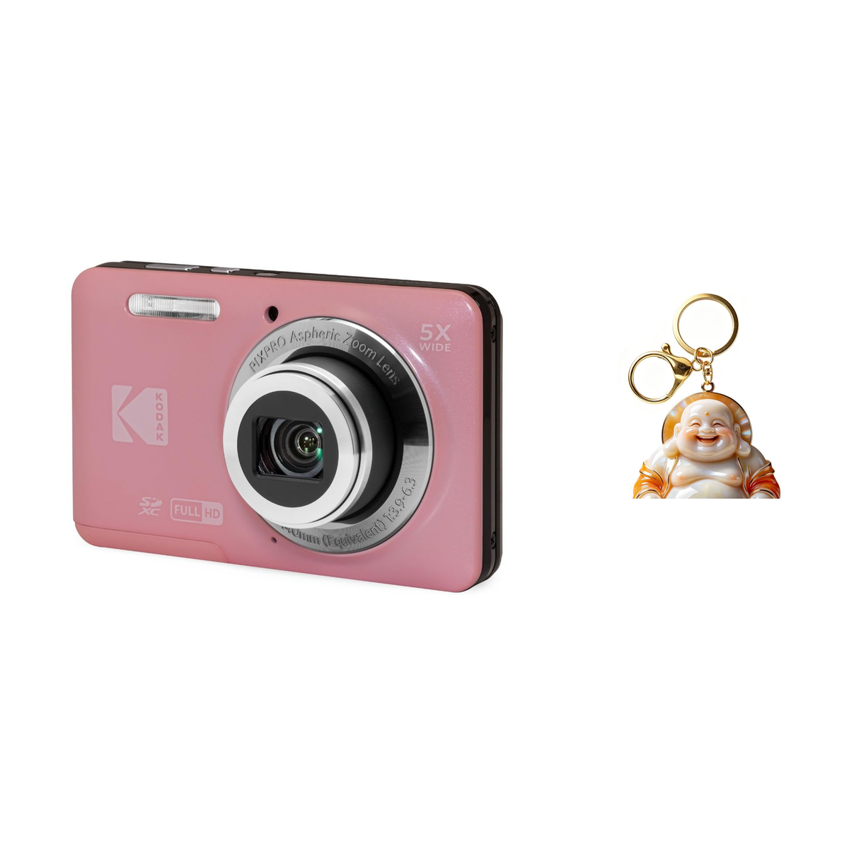 KODAK PIXPRO FZ55 Digital Camera, Pink, Camera Charm 342 Bundle - image 1