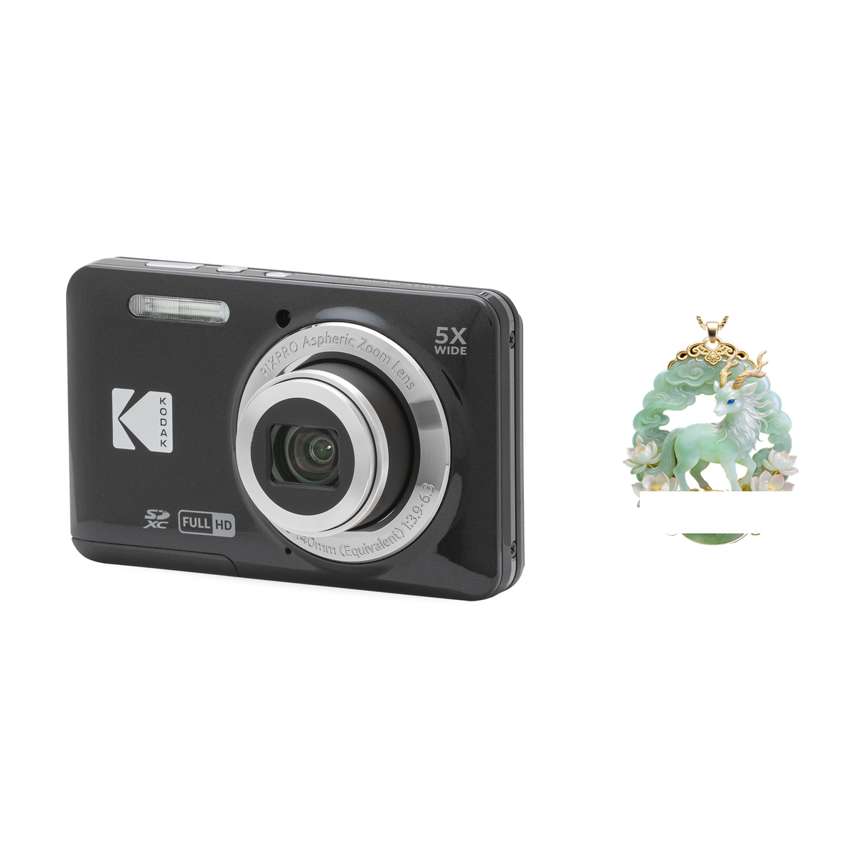 KODAK PIXPRO FZ55 Digital Camera, Black, Camera Charm 341 Bundle - image 1