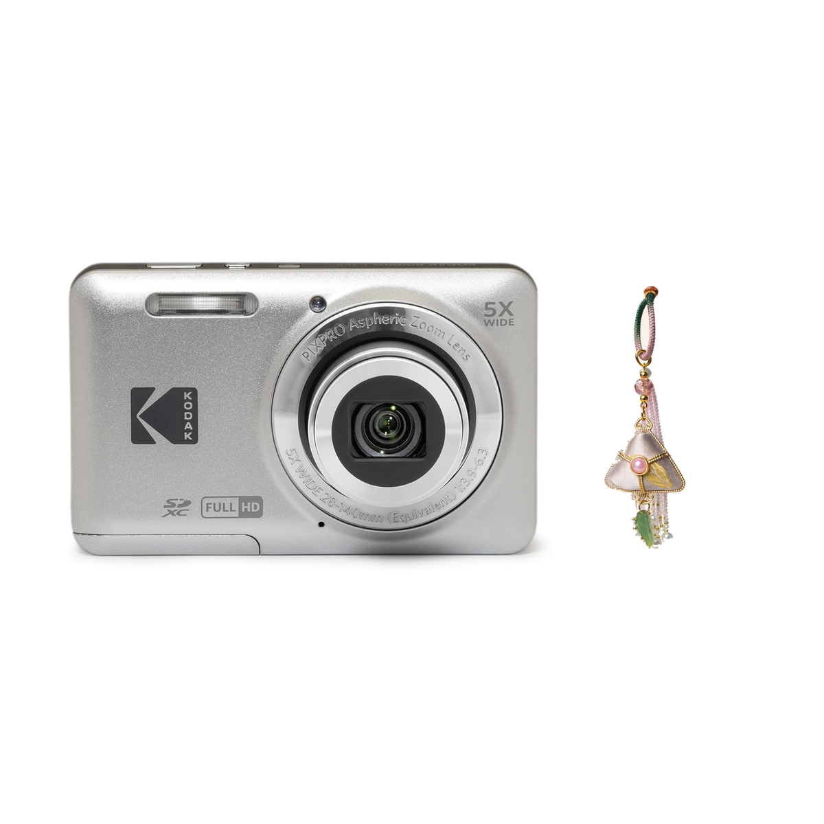 KODAK PIXPRO FZ55 Digital Camera, Silver, Camera Charm 338 Bundle - image 1