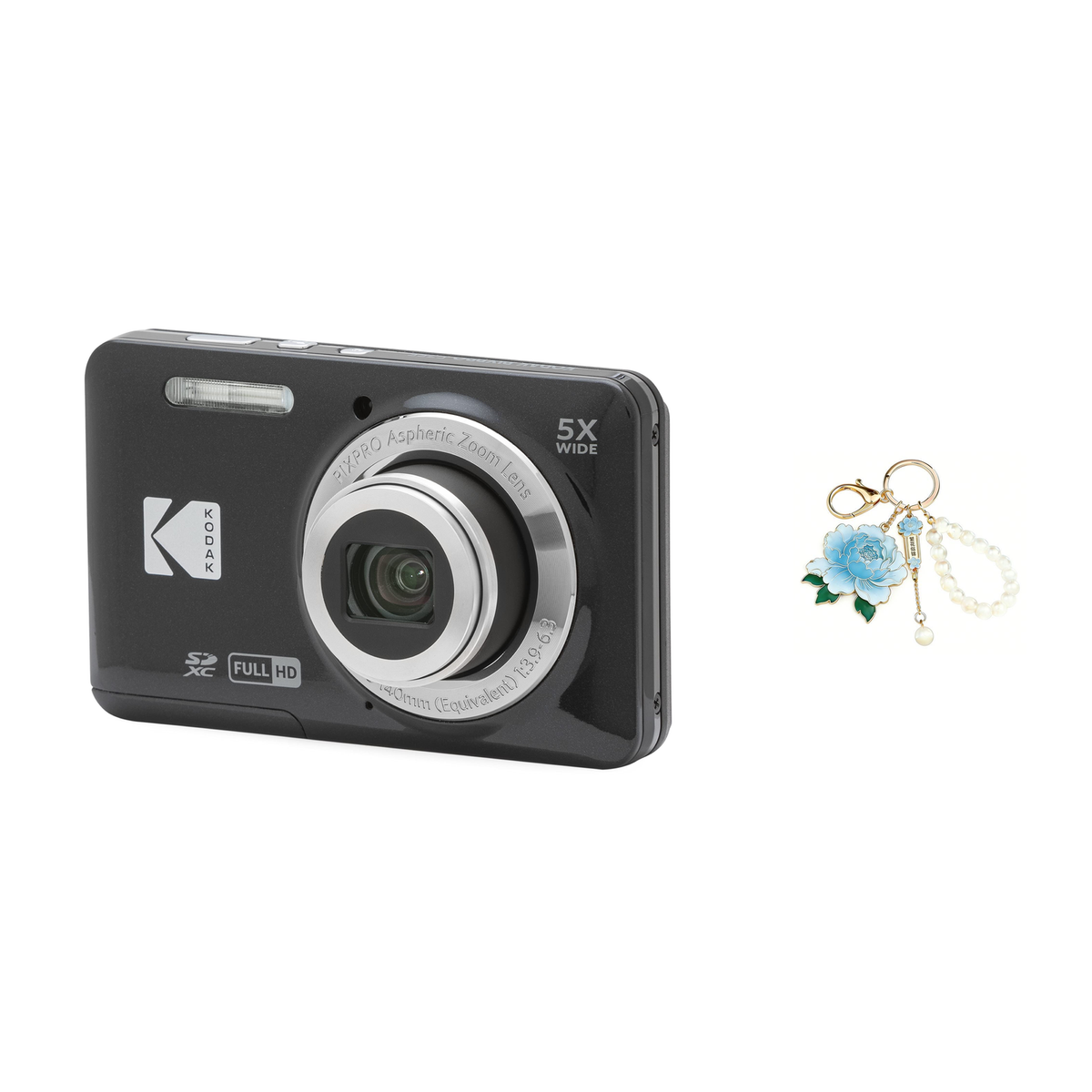 KODAK PIXPRO FZ55 Digital Camera, Black, Camera Charm 326 Bundle - image 1